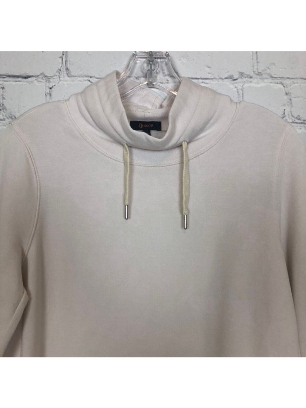 Quince SuperSoft Fleece Mock Neck Pullover Size XS Off-White - Picture 2 of 6